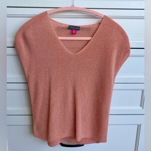 Vince Camuto V-neck metallic sweater XS